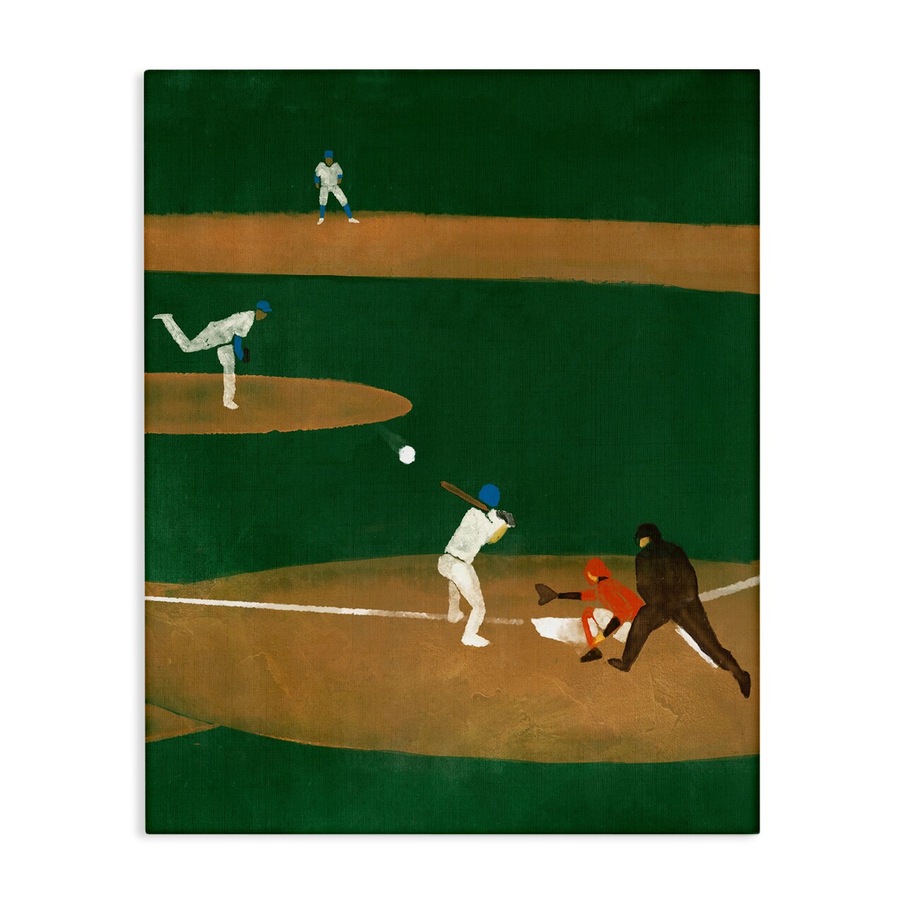 Stupell Industries Baseball Players View Canvas Wall Art Design by Daphne Polselli